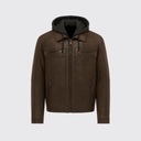 Moto hoodie leather jacket