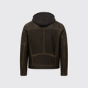 Moto hoodie leather jacket