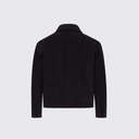 Removable knit collar leather jacket