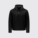 Hooded leather jacket