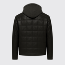 Quilted hooded leather jacket