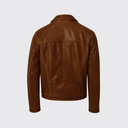 Removable collar leather jacket