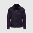 Removable collar leather jacket