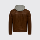 Hooded leather jacket
