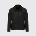 Removable collar leather jacket