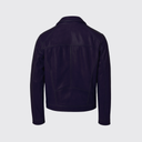 Removable collar leather jacket