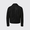 Removable collar leather jacket