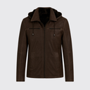 Plush-lined leather jacket