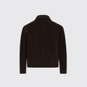 Removable knit collar leather jacket