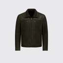 Removable Double-Collar Bib Leather Jacket