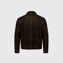 Removable Double-Collar Bib Leather Jacket