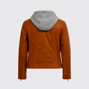 Women’s hooded leather jacket