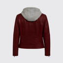 Women’s hooded leather jacket